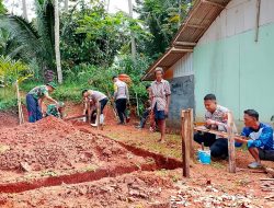 Pembuatan Pondasi Rumah RTLH Dimulai di Desa Bojong dalam Program TMMD Ke-123 Kodim 0625/Pangandaran
